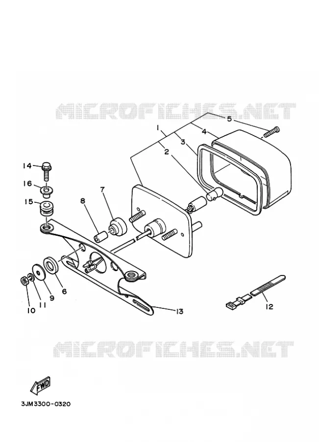 FEU ARRIERE 2 Yamaha QUAD 200 1998 BLASTER  YFS200 BLASTER