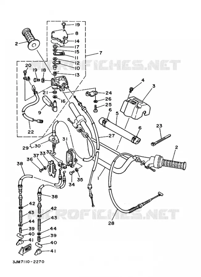 GUIDON ET CABLES Yamaha QUAD 200 1998 BLASTER  YFS200 BLASTER