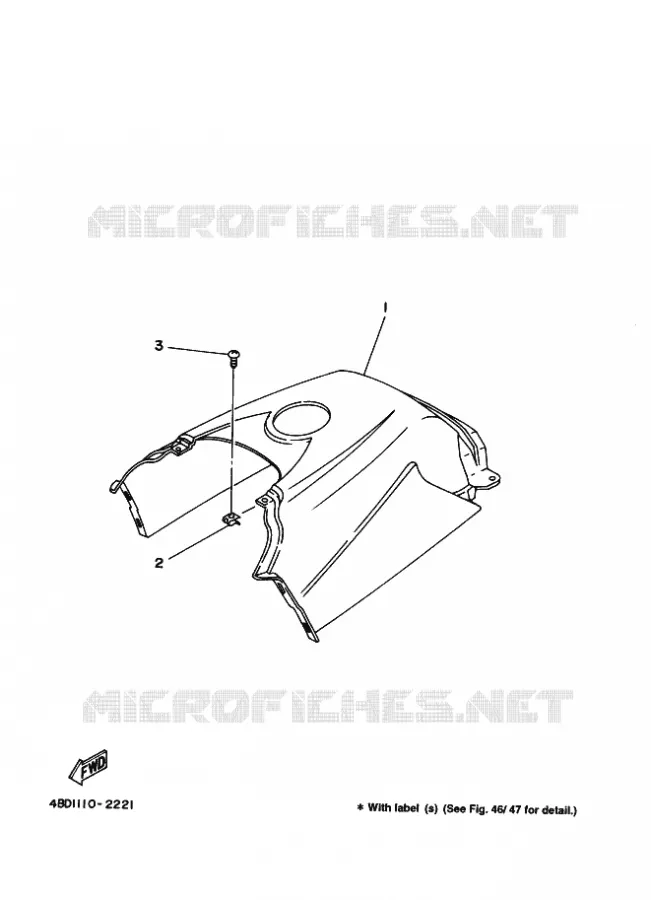 COUVERCLE LATERAL Yamaha QUAD 250 1998 TIMBERWOLF  YFB250FW