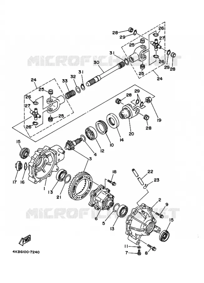 DIFFERENTIEL AVANT Yamaha QUAD 350 1998 WOLVERINE  YFM350FW-X YFM35FXK