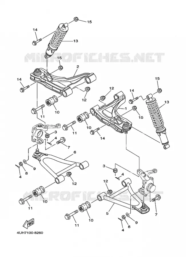 SUSPENSION / ROUE AVANT Yamaha QUAD 350 1998 YFM  YFM350U
