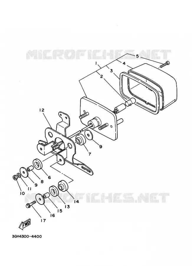 FEU ARRIERE 2 Yamaha QUAD 400 1998 YFM  YFM400FW