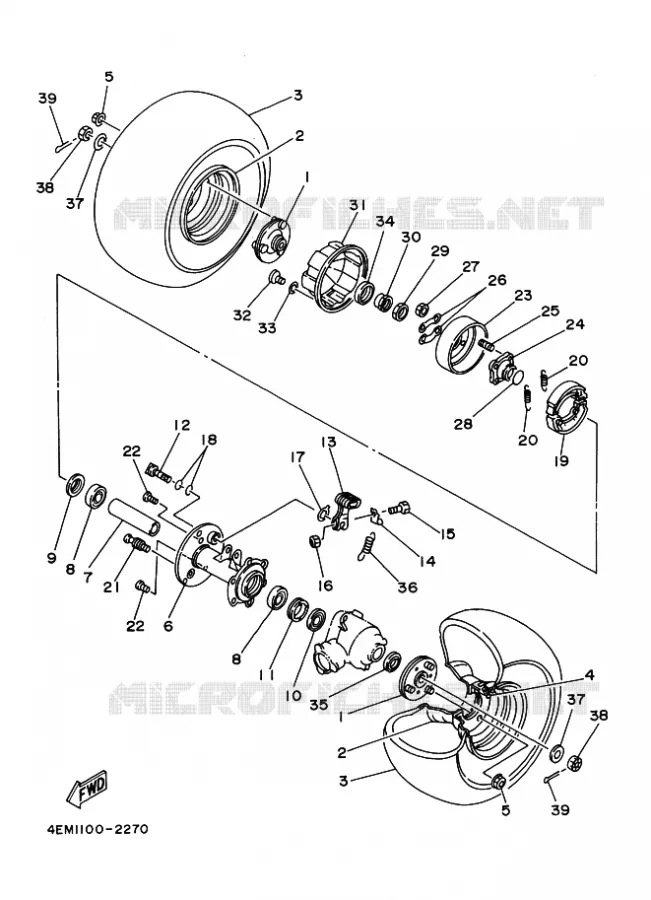 ROUE ARRIERE Yamaha QUAD 80 1997 RAPTOR  YFM80