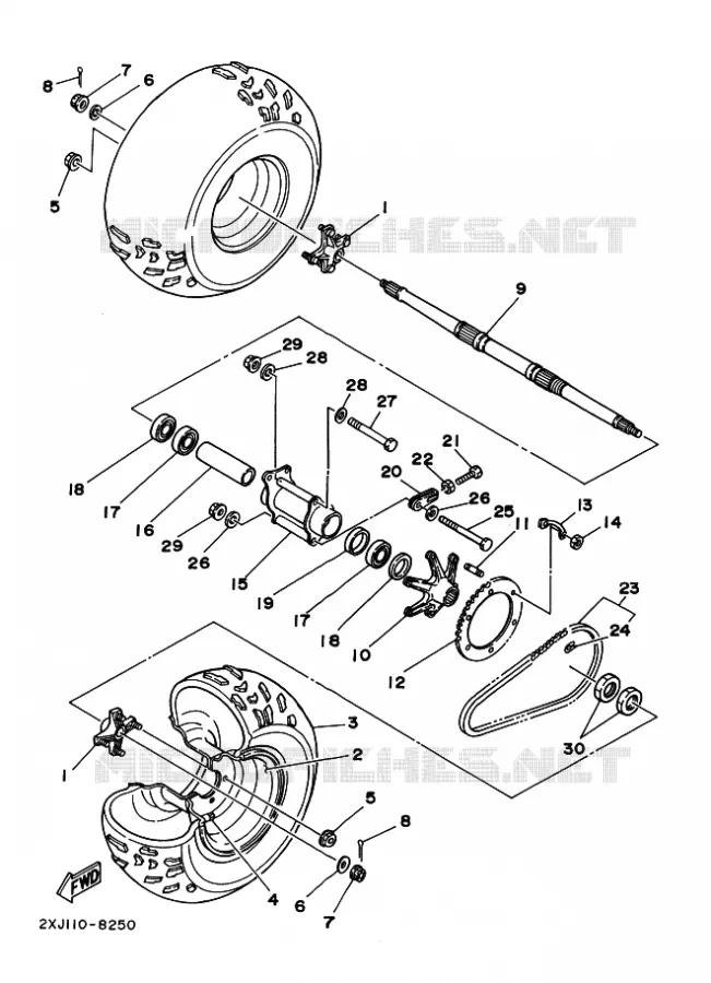 ROUE ARRIERE Yamaha QUAD 200 1997 BLASTER  YFS200 BLASTER