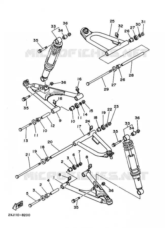 SUSPENSION / ROUE AVANT Yamaha QUAD 200 1997 BLASTER  YFS200 BLASTER