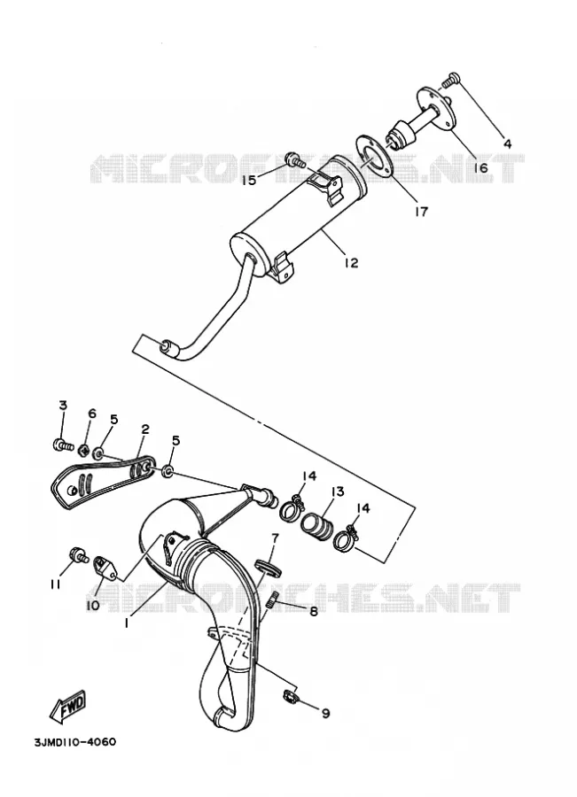 ECHAPPEMENT Yamaha QUAD 200 1997 BLASTER  YFS200 BLASTER