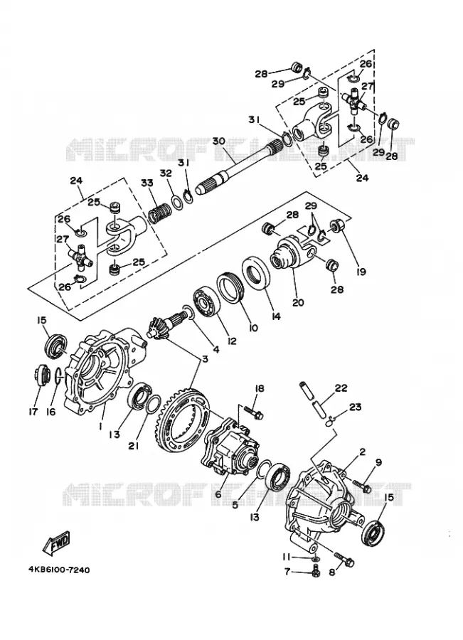 DIFFERENTIEL AVANT Yamaha QUAD 350 1997 WOLVERINE  YFM350FW-X