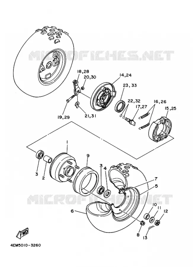 ROUE AVANT Yamaha QUAD 80 1996 RAPTOR  YFM80
