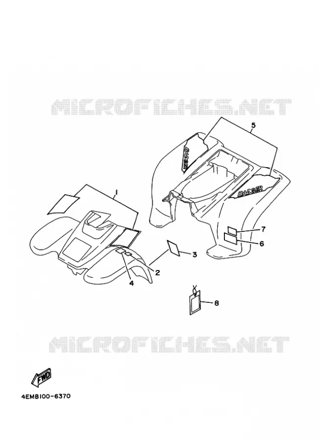 EMBLEME / ETIQUETTE Yamaha QUAD 80 1996 RAPTOR  YFM80