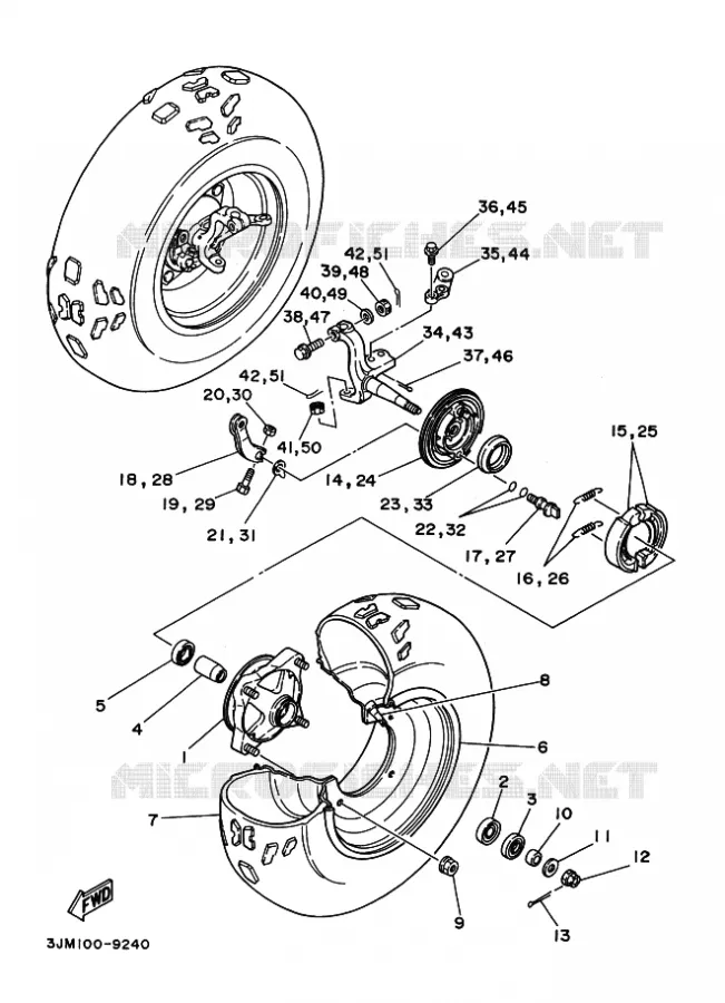 ROUE AVANT Yamaha QUAD 200 1996 BLASTER  YFS200