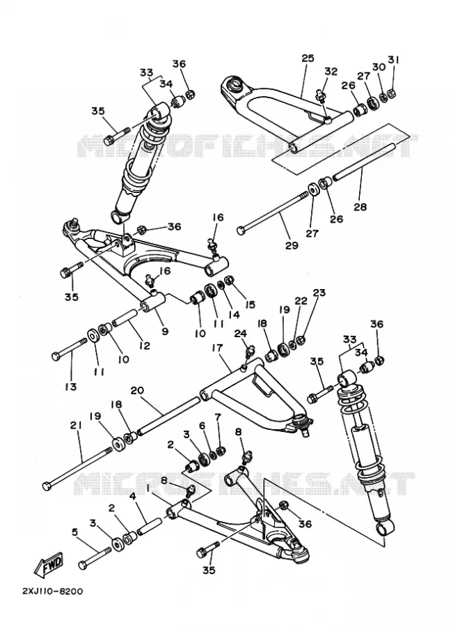 SUSPENSION / ROUE AVANT Yamaha QUAD 200 1996 BLASTER  YFS200 BLASTER