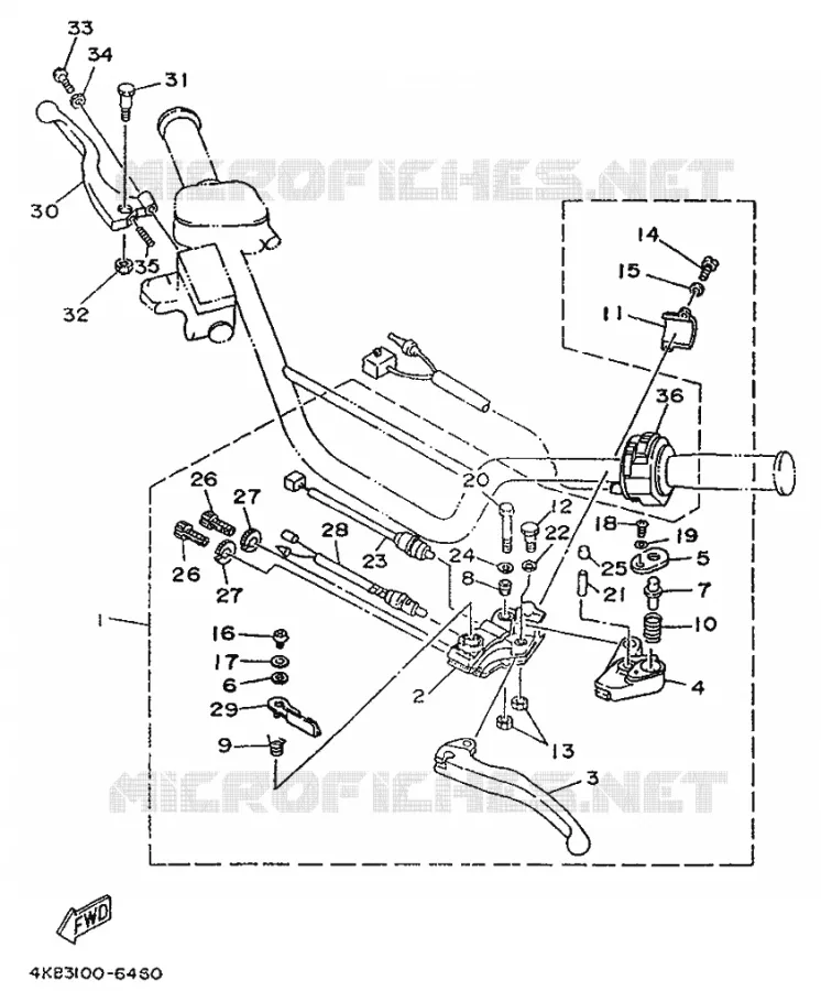 COMMODO / LEVIER Yamaha QUAD 350 1996 WOLVERINE  YFM350FW-X WOLVERINE 350