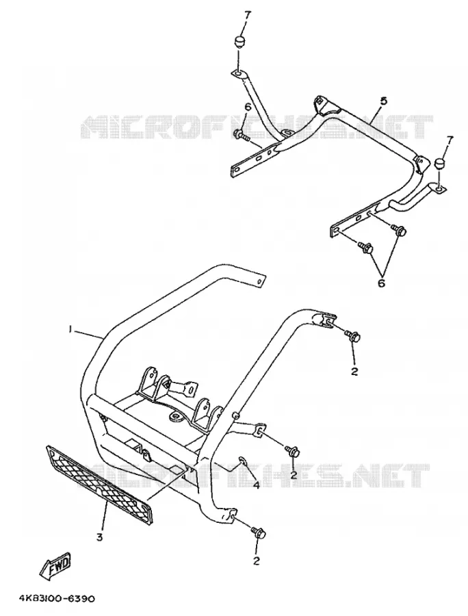 PARE CHOCS 2 Yamaha QUAD 350 1996 WOLVERINE  YFM350FW-X WOLVERINE 350
