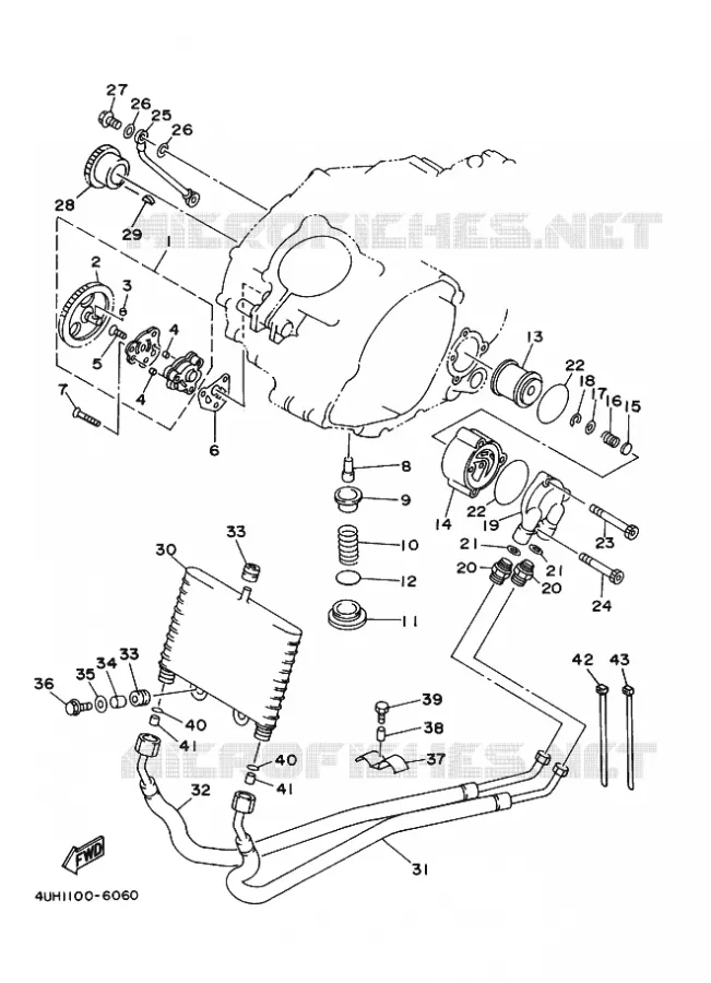POMPE A HUILE Yamaha QUAD 350 1996 YFM  YFM350U