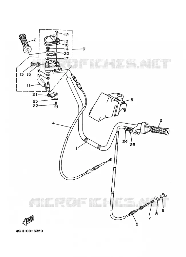 GUIDON ET CABLES Yamaha QUAD 400 1996 KODIAK  YFM400FW