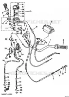 GUIDON ET CABLES pour Yamaha YFM350ER de 1995