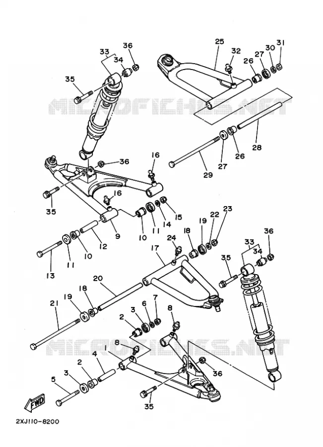 SUSPENSION / ROUE AVANT Yamaha QUAD 200 1993 BLASTER  YFS200 BLASTER