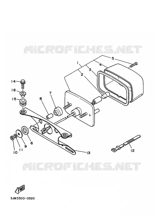 FEU ARRIERE Yamaha QUAD 200 1991 BLASTER  YFS200 BLASTER