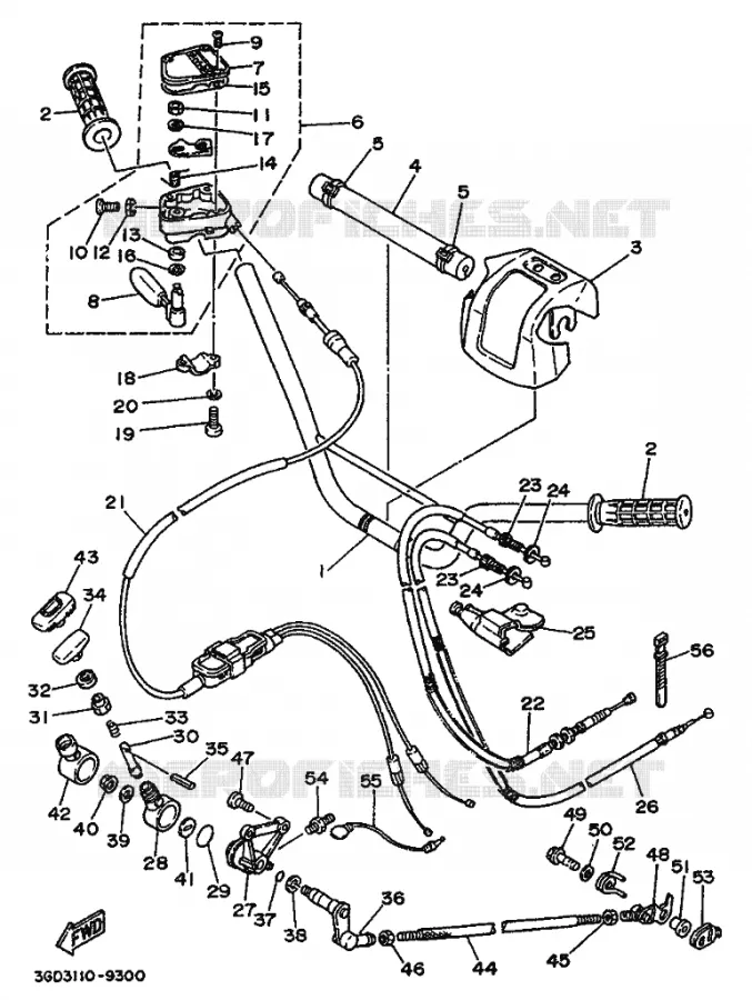 SUPPORT / REPOSE PIEDS Yamaha QUAD 350 1989 WARRIOR  YFM350X YFM350XW