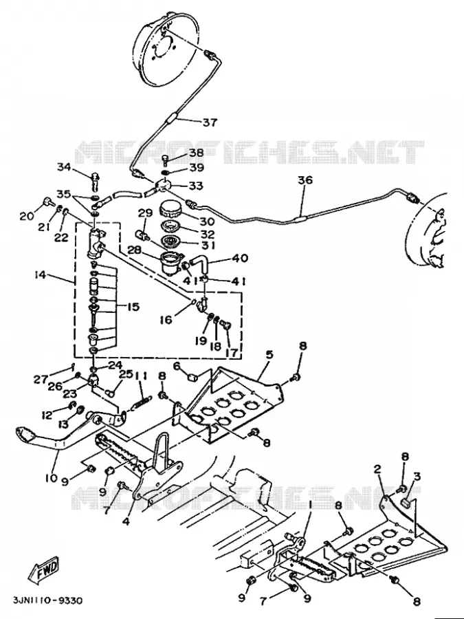 SUPPORT / REPOSE PIEDS Yamaha QUAD 230 1989 Autres modeles  YFU1