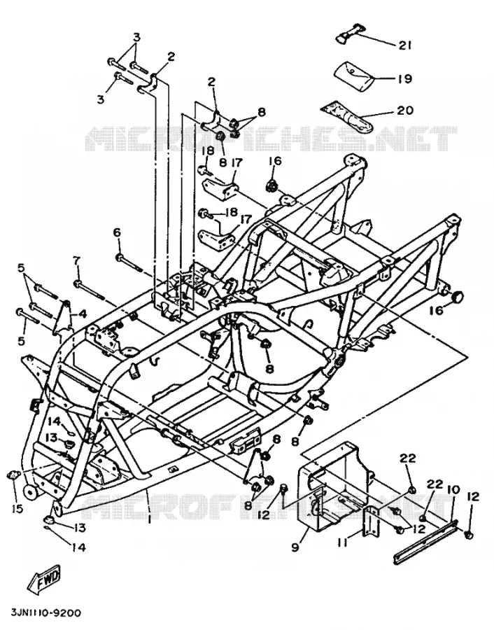 CADRE Yamaha QUAD 230 1989 Autres modeles  YFU1
