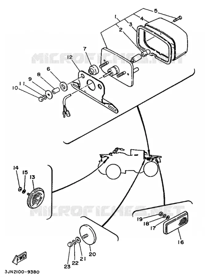 FEU ARRIERE Yamaha QUAD 230 1989 Autres modeles  YFU1