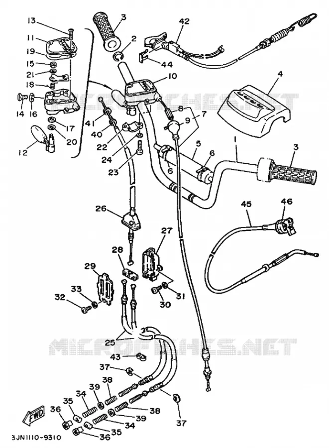 GUIDON ET CABLES Yamaha QUAD 230 1989 Autres modeles  YFU1