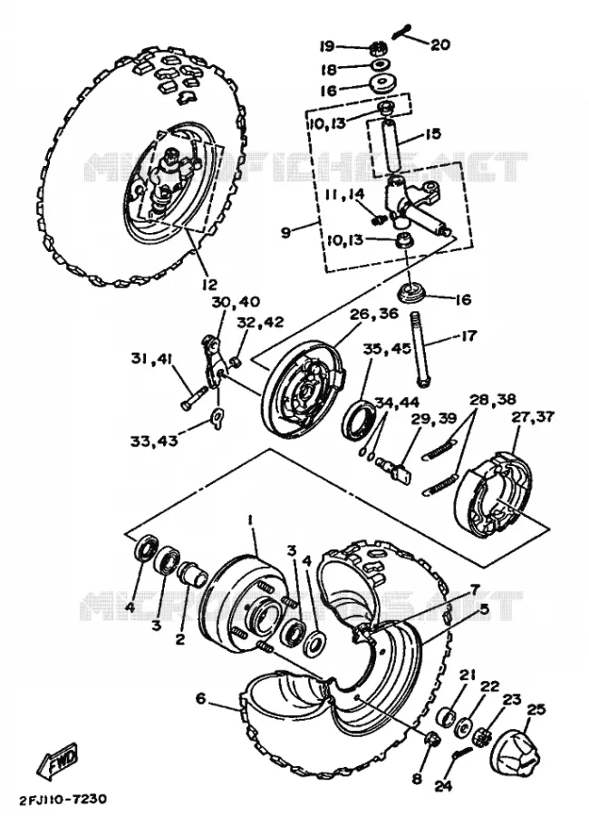ROUE AVANT Yamaha QUAD 80 1988 RAPTOR  YFM80T