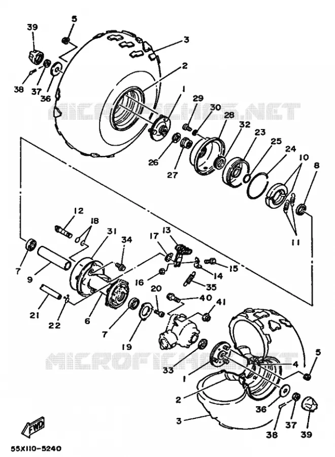 ROUE ARRIERE Yamaha QUAD 80 1988 RAPTOR  YFM80T