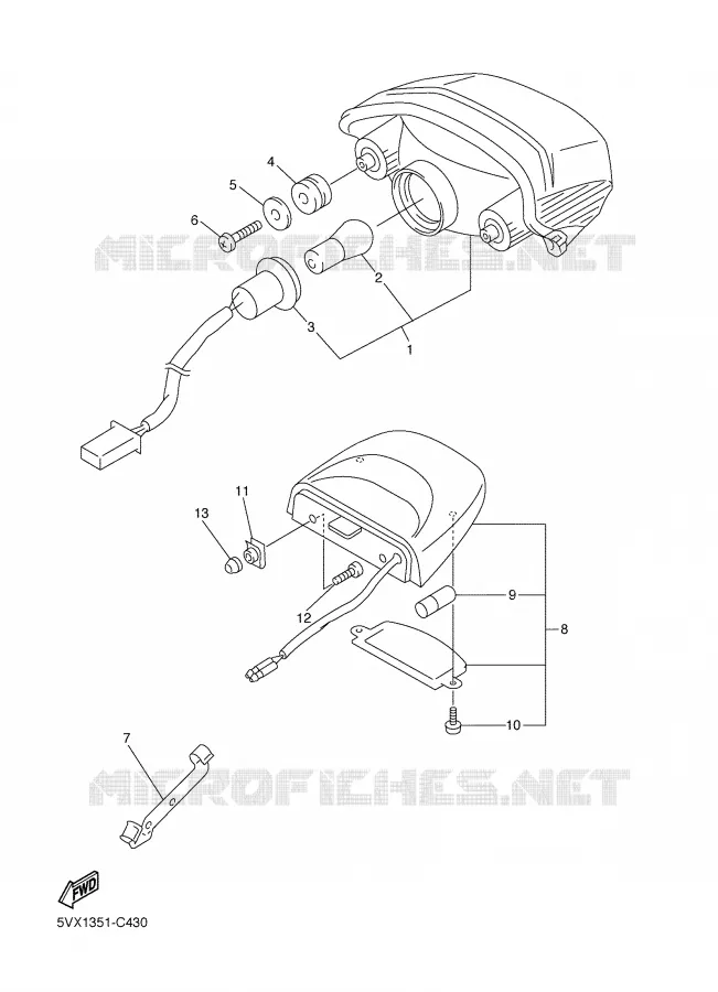FEU ARRIERE Yamaha MOTO 600 2007 FZ6 S2  FZ6-NHG