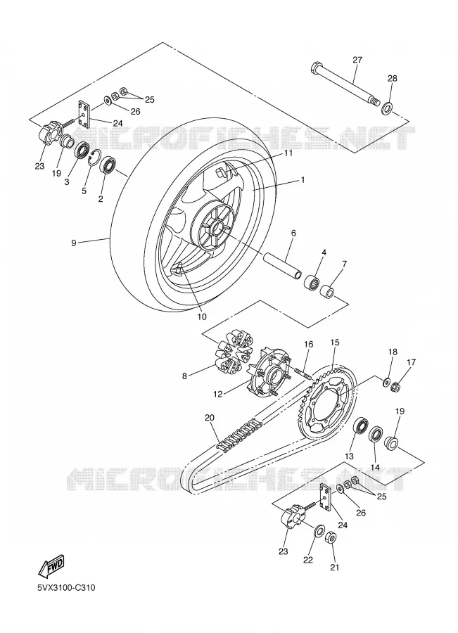 ROUE ARRIERE Yamaha MOTO 600 2005 FZ6  FZ6-NST