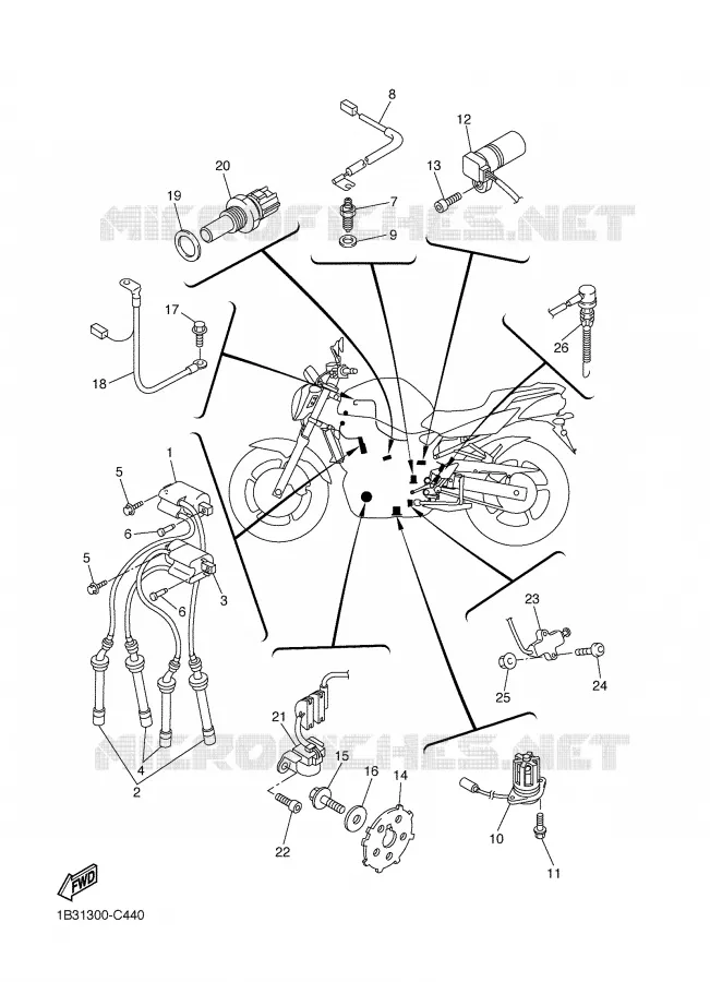 PARTIE ELECTRIQUE 1 Yamaha MOTO 600 2005 FZ6  FZ6-NST