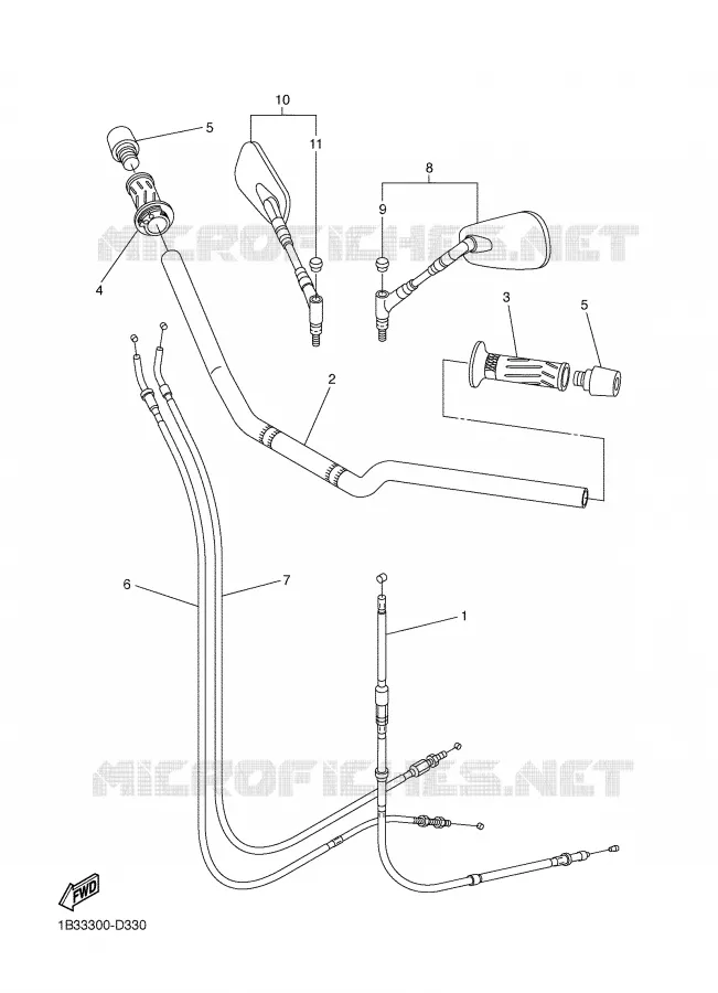 GUIDON ET CABLES Yamaha MOTO 600 2006 FZ6  FZ6-NSV