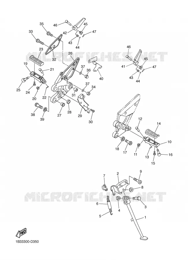 BEQUILLE / REPOSE PIEDS Yamaha MOTO 600 2006 FZ6  FZ6-NSV