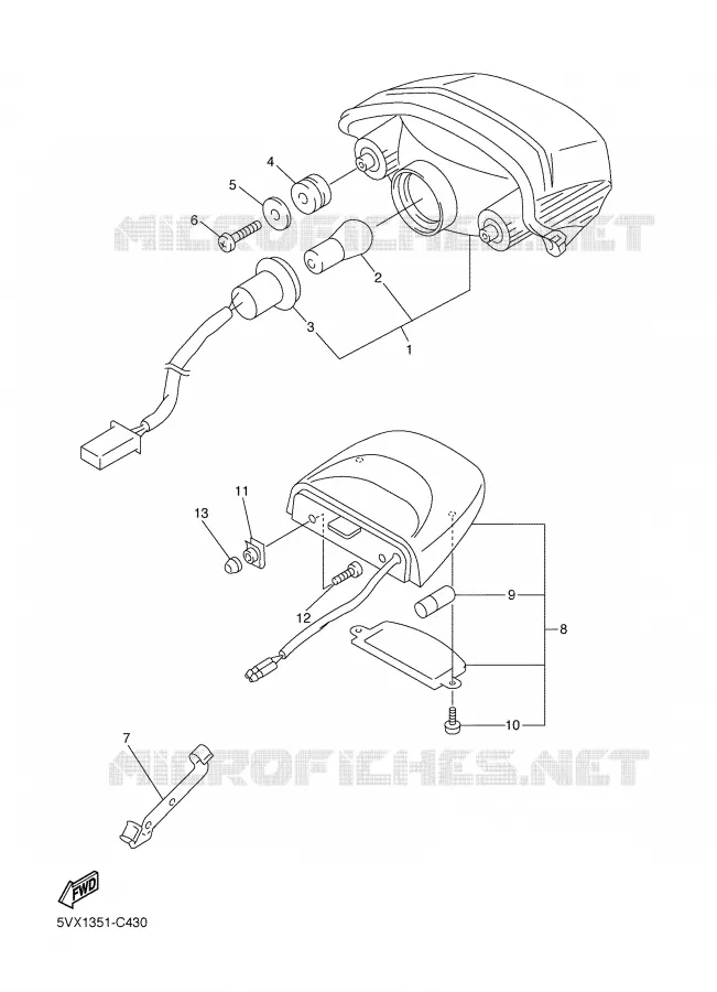 FEU ARRIERE Yamaha MOTO 600 2005 FZ6  FZ6-NT