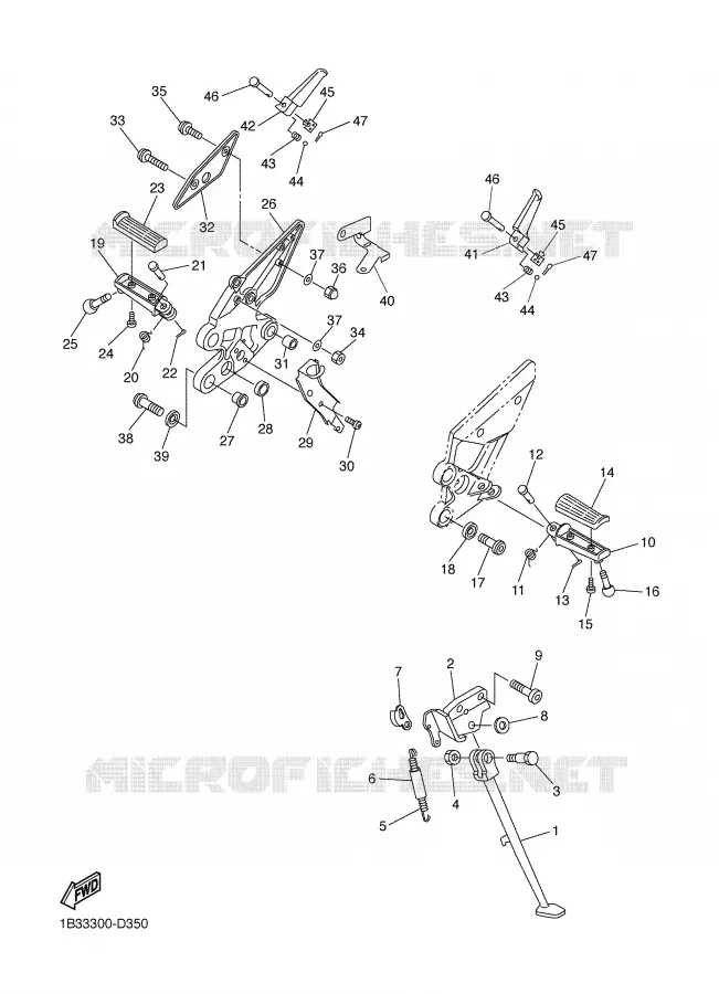 BEQUILLE / REPOSE PIEDS Yamaha MOTO 600 2006 FZ6  FZ6-NV