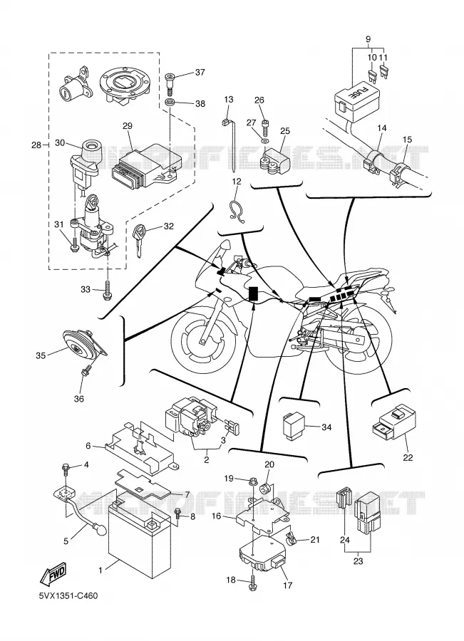 PARTIE ELECTRIQUE 2 Yamaha MOTO 600 2004 FAZER  FZ6-S