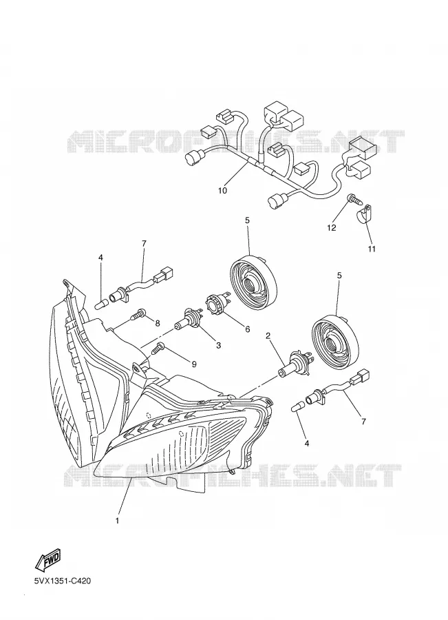 PHARE  Yamaha MOTO 600 2005 FAZER  FZ6-S