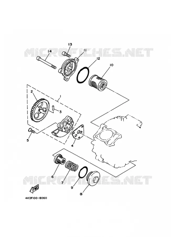 POMPE A HUILE Yamaha QUAD 250 2000 TIMBERWOLF  YFB250FW