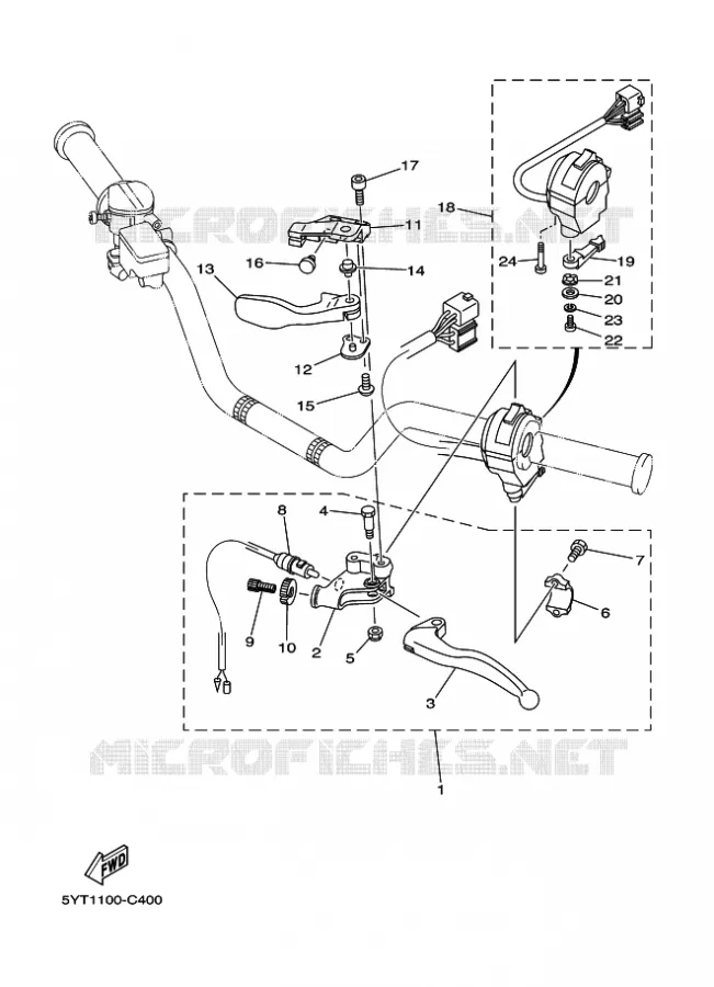COMMODO / LEVIER Yamaha QUAD 350 2004 RAPTOR  YFM350 YFM350S