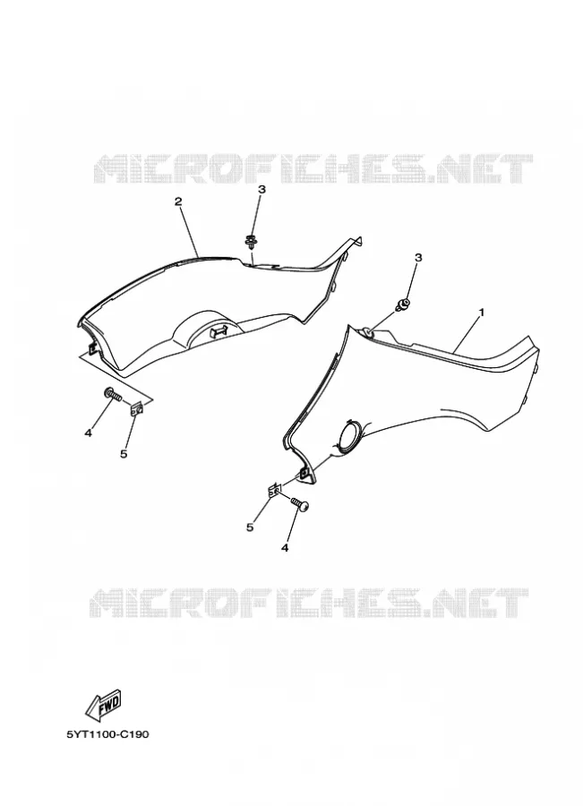 COUVERCLE LATERAL Yamaha QUAD 350 2006 RAPTOR  YFM350 YFM350RV