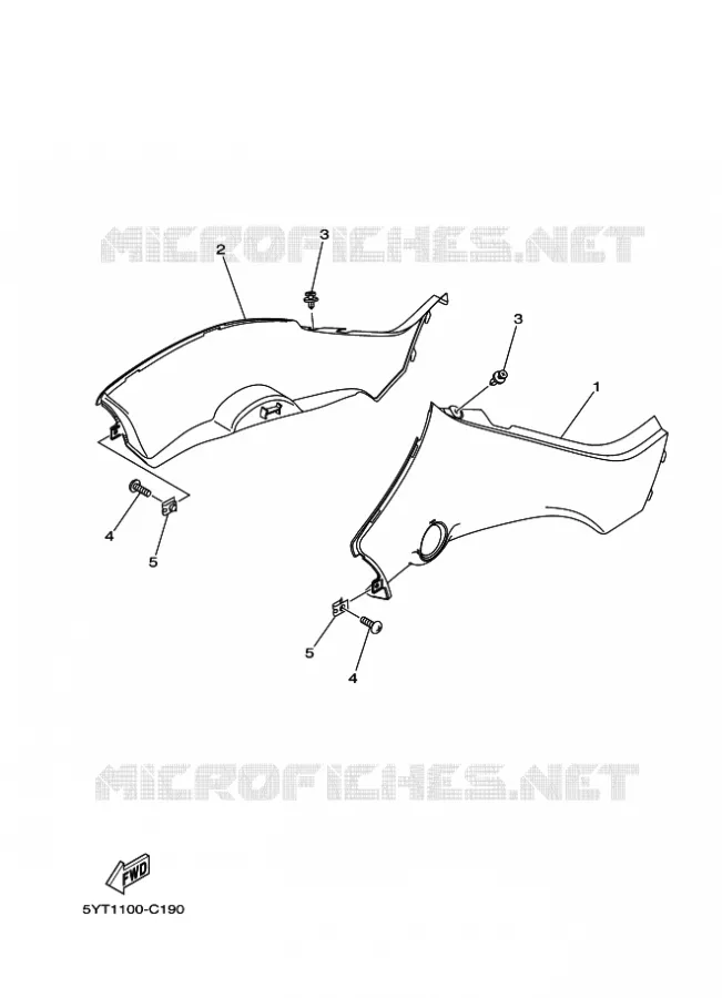 COUVERCLE LATERAL Yamaha QUAD 350 2008 RAPTOR  YFM350 YFM35RX RAPTOR 350