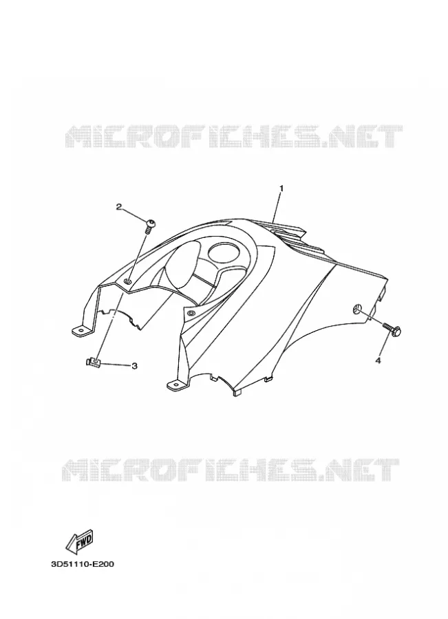 COUVERCLE LATERAL Yamaha QUAD 350 2006 WOLVERINE 2WD  YFM350AS WOLVERINE 2WD