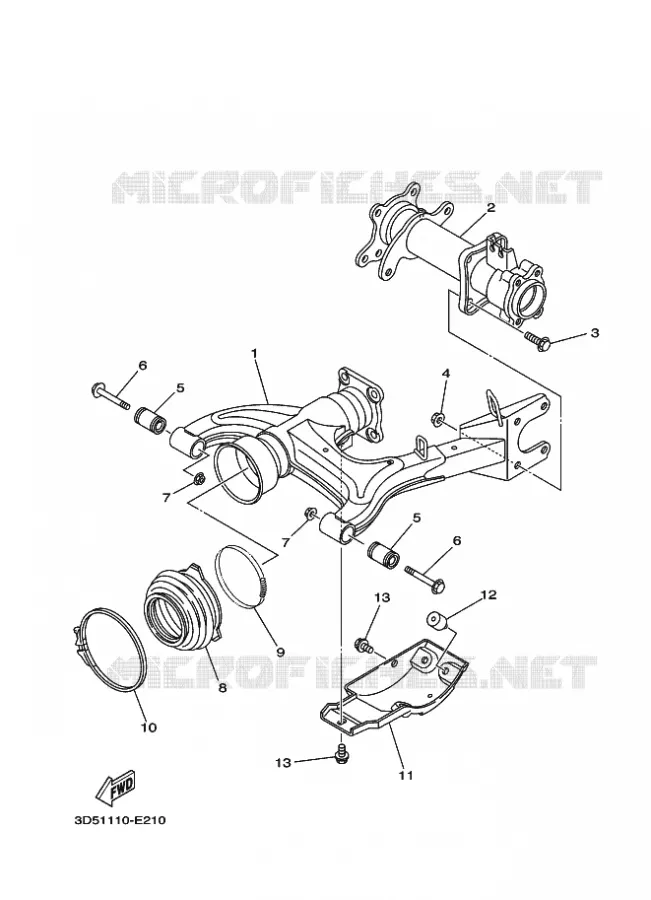 BRAS ARRIERE Yamaha QUAD 350 2007 WOLVERINE 2WD  YFM350AS WOLVERINE 2WD