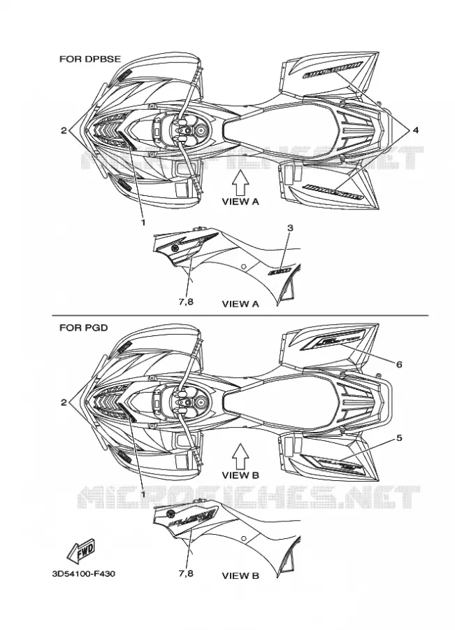 EMBLEME Yamaha QUAD 350 2007 WOLVERINE 2WD  YFM350AS WOLVERINE 2WD