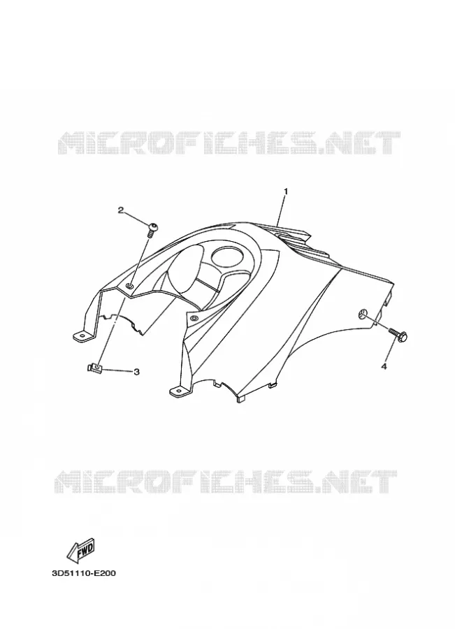 COUVERCLE LATERAL Yamaha QUAD 350 2008 WOLVERINE 2WD  YFM350AS YFM35XX WOLVERINE 2WD