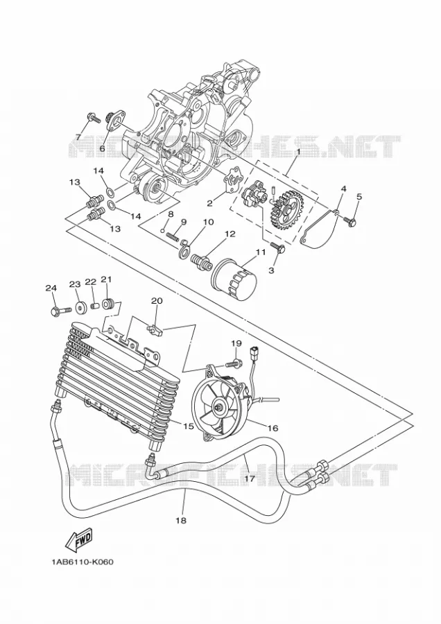 POMPE A HUILE Yamaha QUAD 350 2011 GRIZZLY  YFM350FWA YFM35FGA GRIZZLY 350