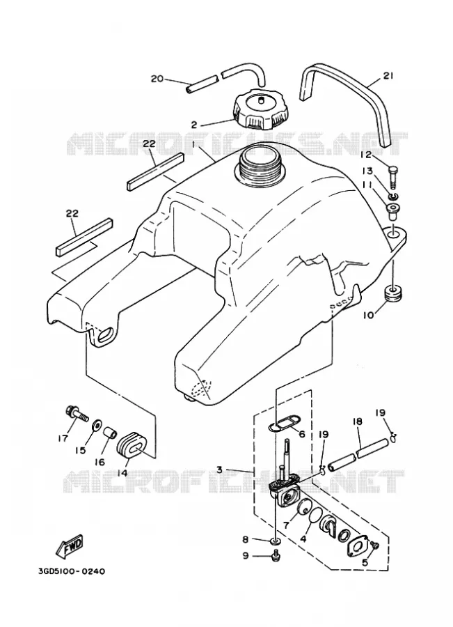 RESERVOIR A ESSENCE Yamaha QUAD 350 2002 WARRIOR  YFM350X YFM350XP WARRIOR
