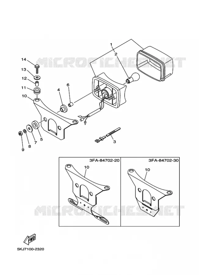 FEU ARRIERE Yamaha QUAD 350 2002 WARRIOR  YFM350X YFM350XP WARRIOR