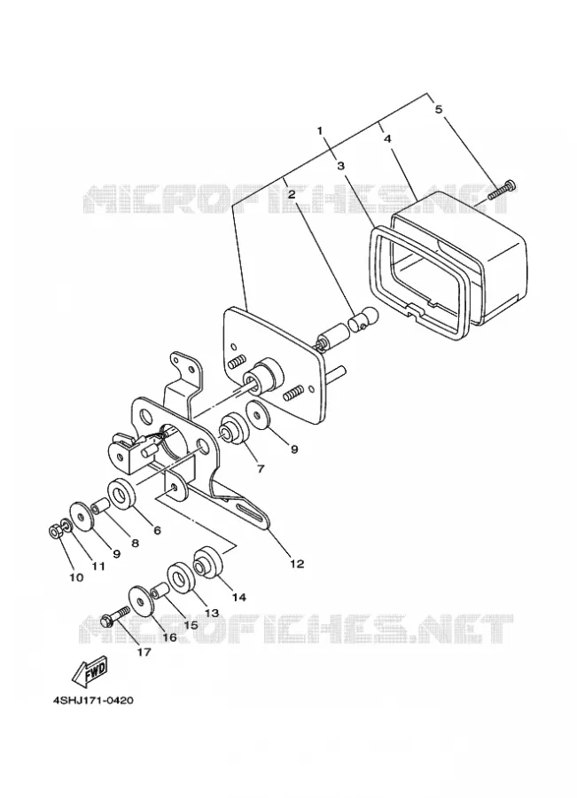 FEU ARRIERE Yamaha QUAD 400 2000 YFM  YFM400FW